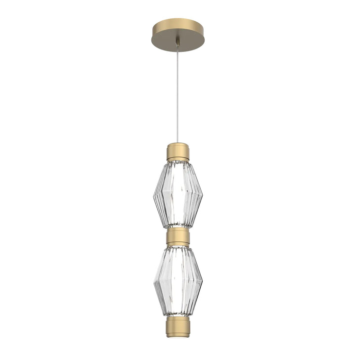 Aalto Mandrel Double Pendant by Hammerton Studio in Gilded Brass