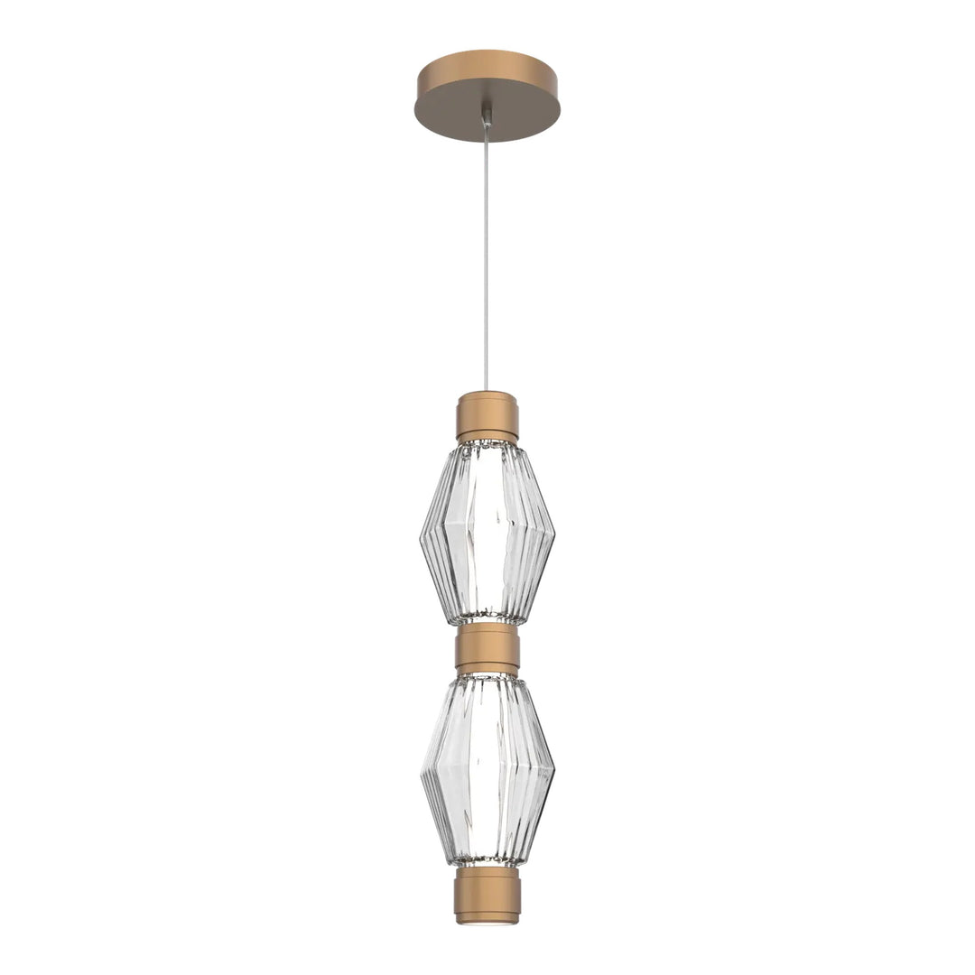 Aalto Mandrel Double Pendant by Hammerton Studio in Novel Brass