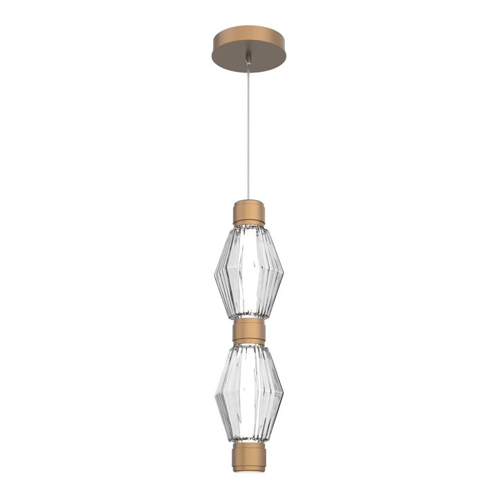 Aalto Mandrel Double Pendant by Hammerton Studio in Novel Brass
