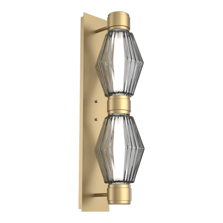 Aalto Mandrel Double Sconce by Hammerton Studio in Gilded Brass