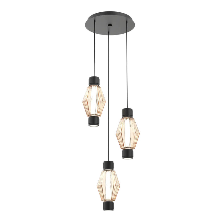 Aalto Mandrel Round Pendant Chandelier by Hammerton Studio – 3 Lights in Matte Black
