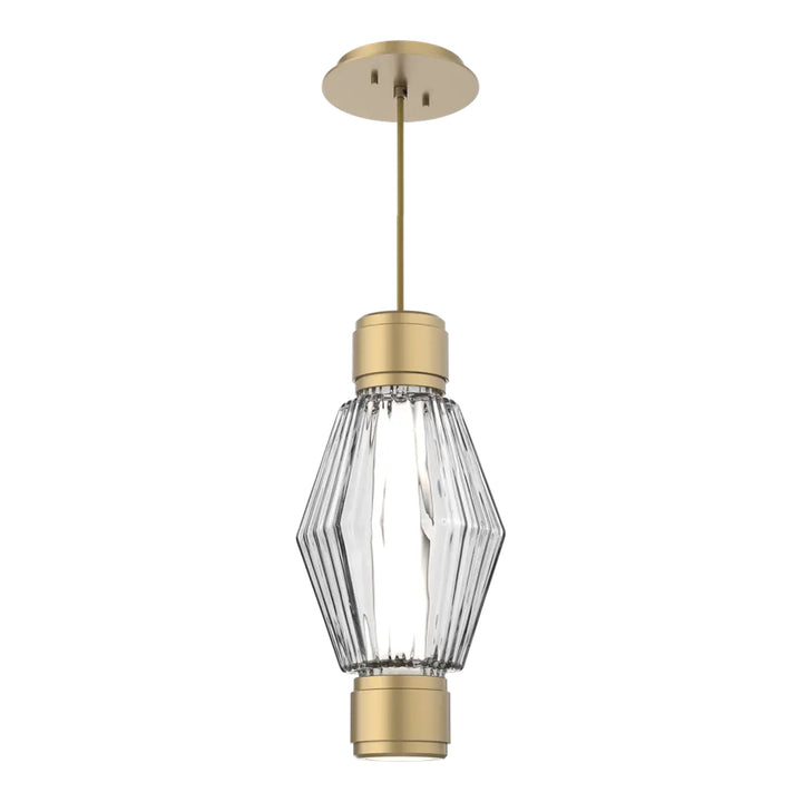 Aalto Mandrel Single Pendant by Hammerton Studio in Gilded Brass