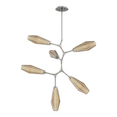 Aalto Modern Vine Chandelier by Hammerton Studio – 6 Lights in Beige Silver