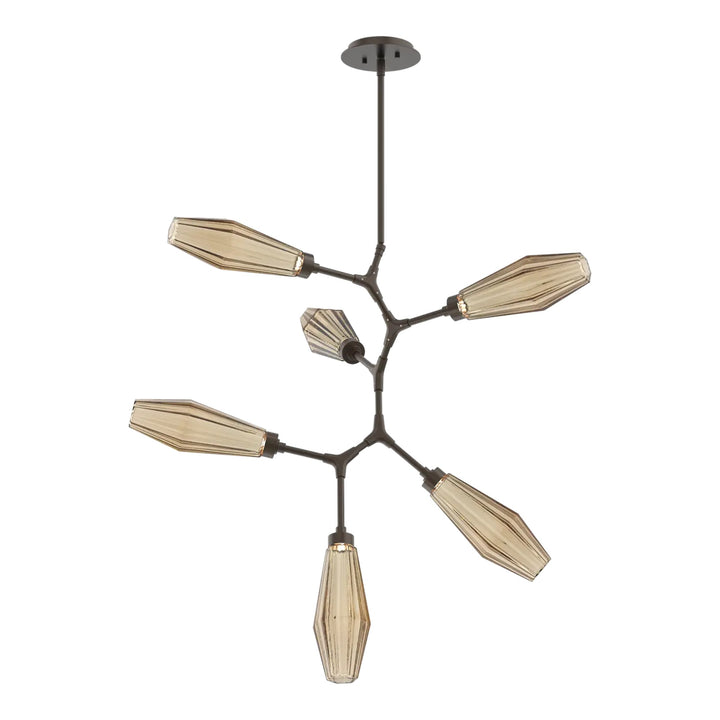 Aalto Modern Vine Chandelier by Hammerton Studio – 6 Lights in Flat Bronze
