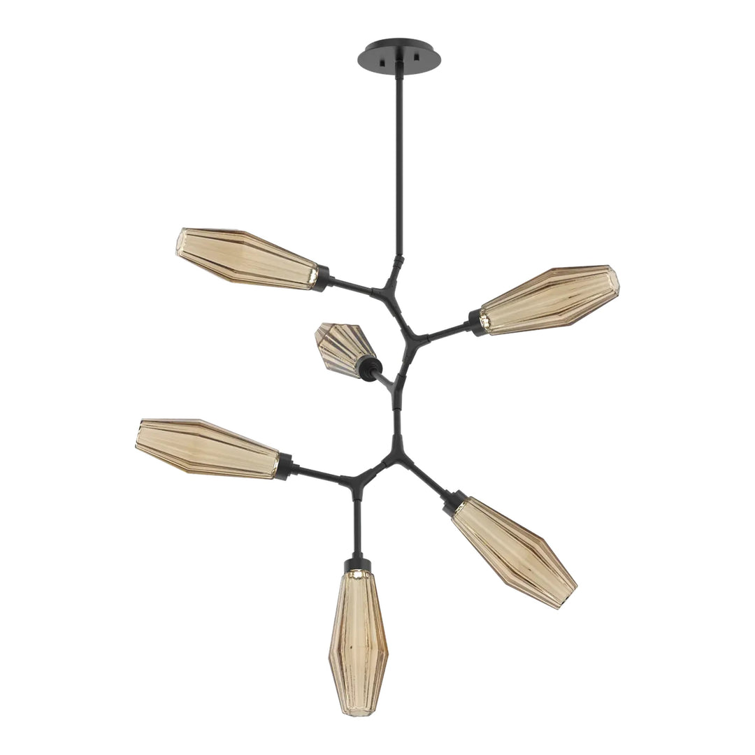 Aalto Modern Vine Chandelier by Hammerton Studio – 6 Lights in Matte Black