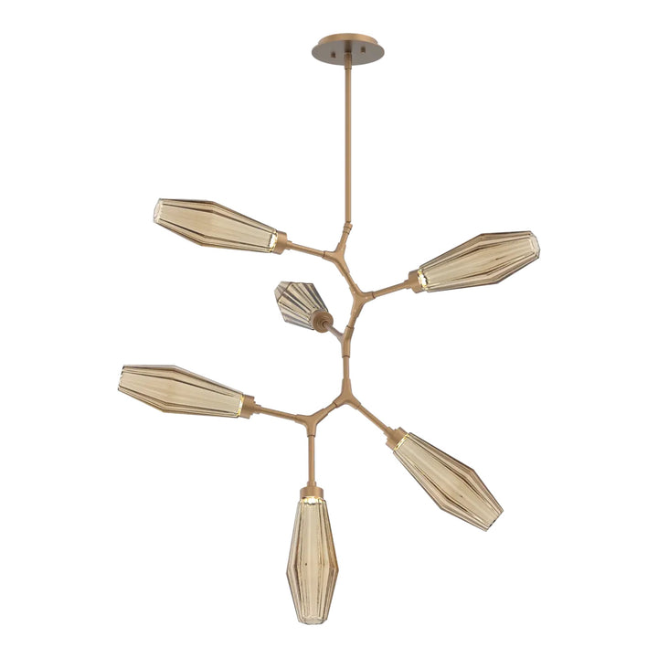 Aalto Modern Vine Chandelier by Hammerton Studio – 6 Lights in Novel Brass