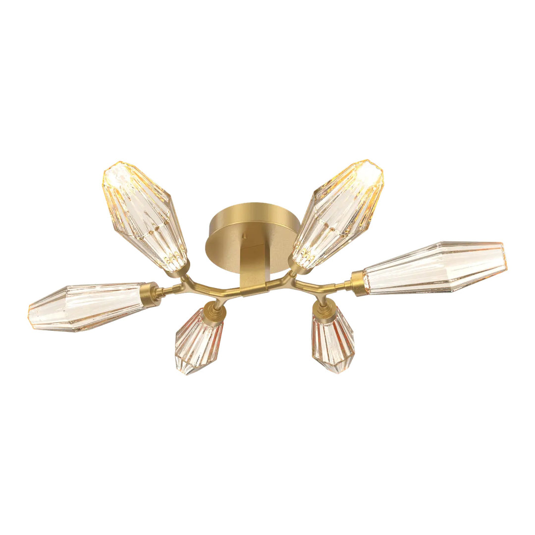 Aalto Organic Flush Mount Light by Hammerton Studio in Gilded Brass