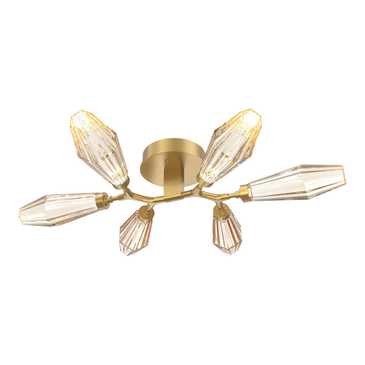 Aalto Organic Flush Mount Light by Hammerton Studio in Gilded Brass