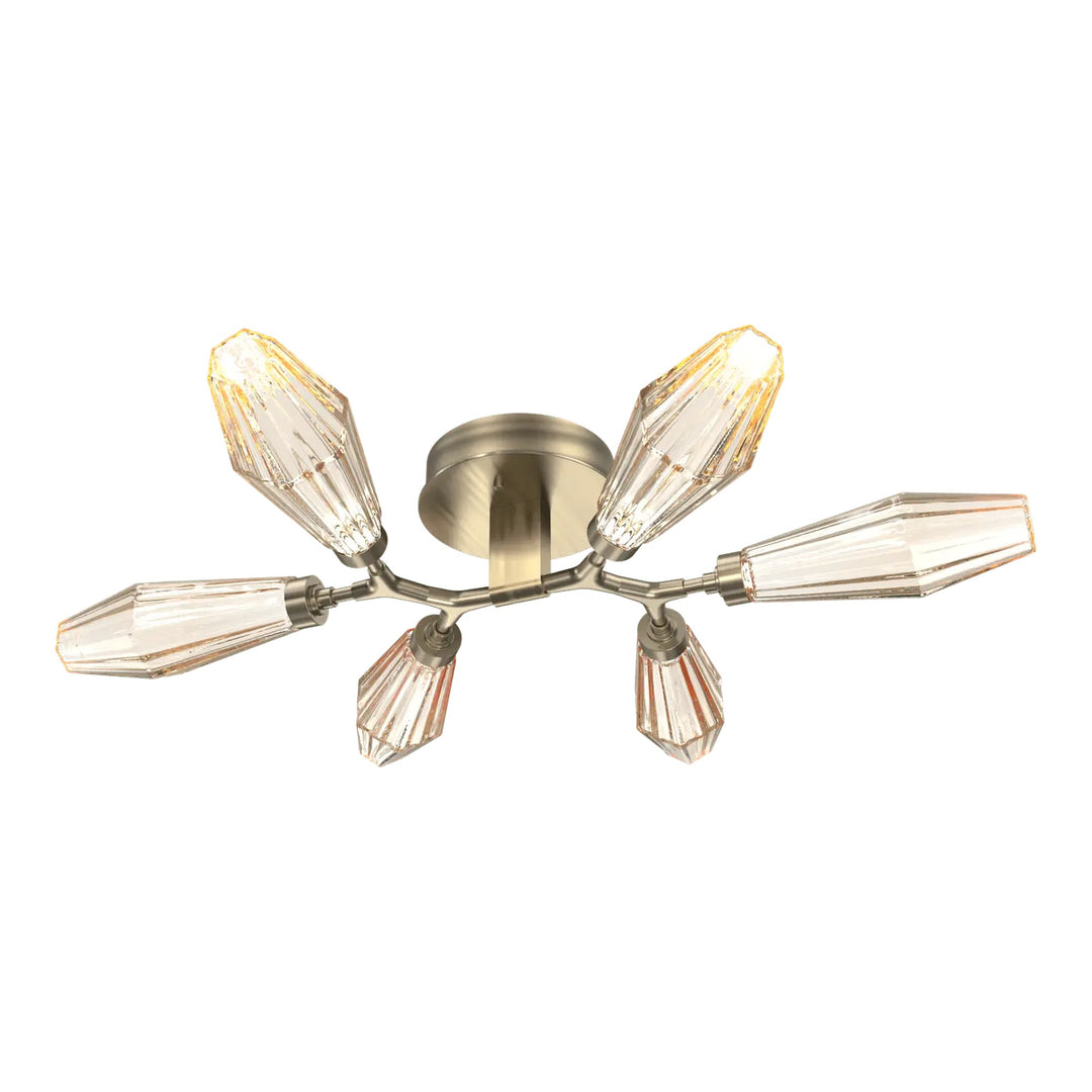 Aalto Organic Flush Mount Light by Hammerton Studio in Heritage Brass