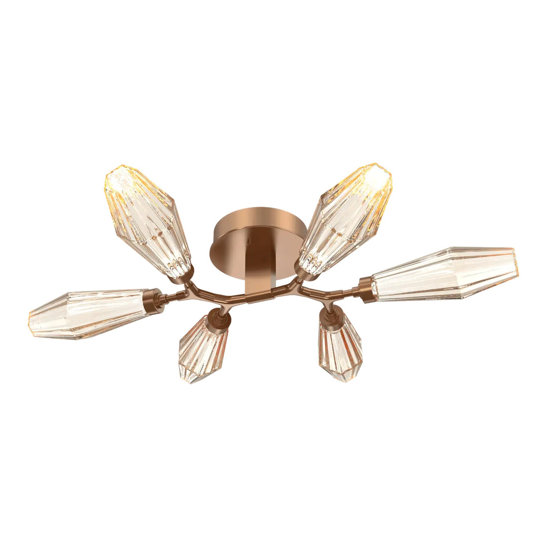 Aalto Organic Flush Mount Light by Hammerton Studio in Novel Brass