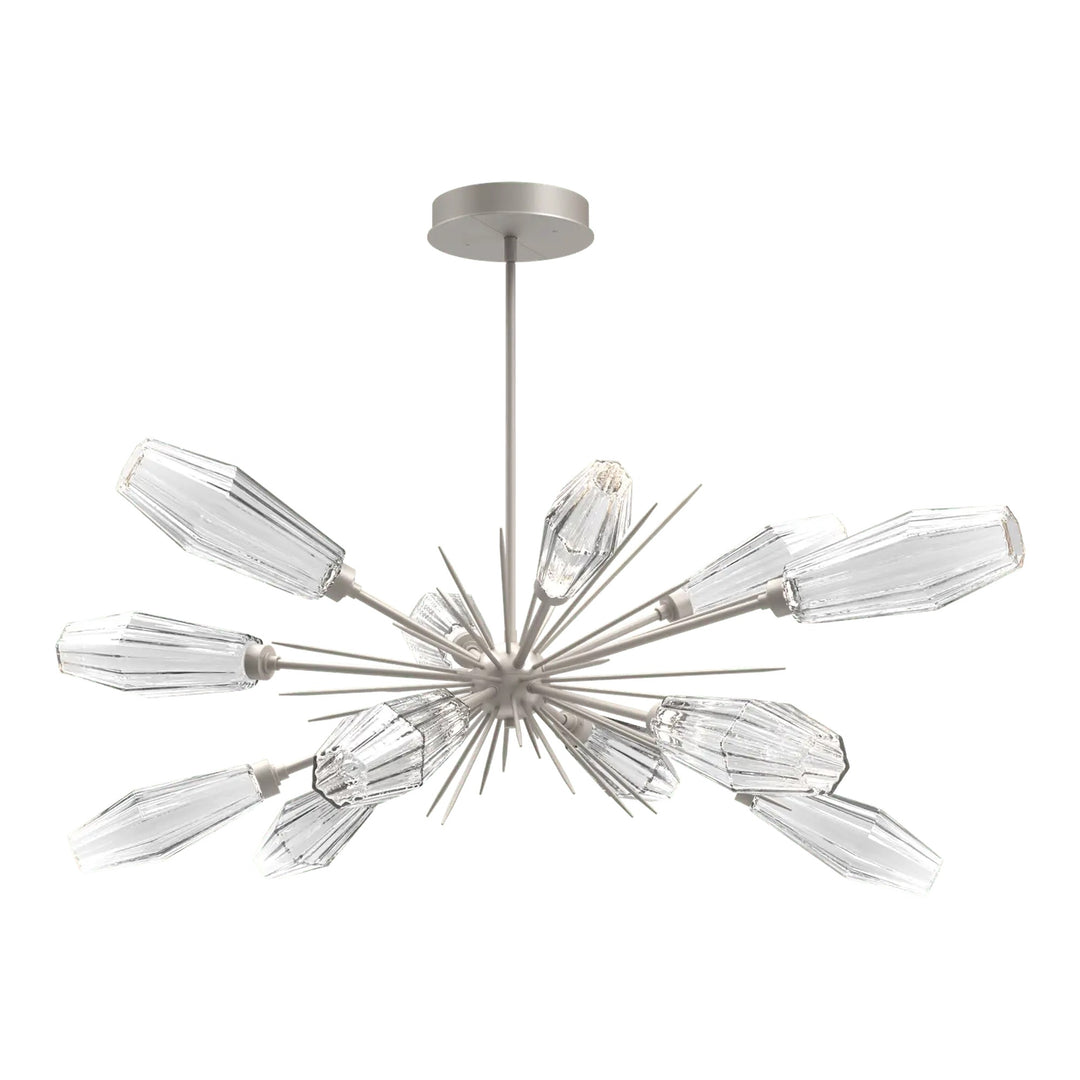 Aalto Oval Starburst Chandelier by Hammerton Studio in Beige Silver
