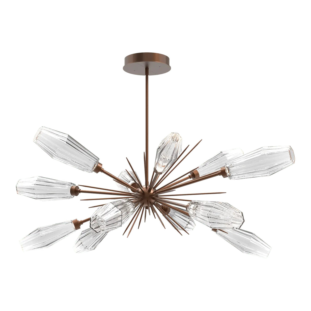 Aalto Oval Starburst Chandelier by Hammerton Studio in Burnished Bronze