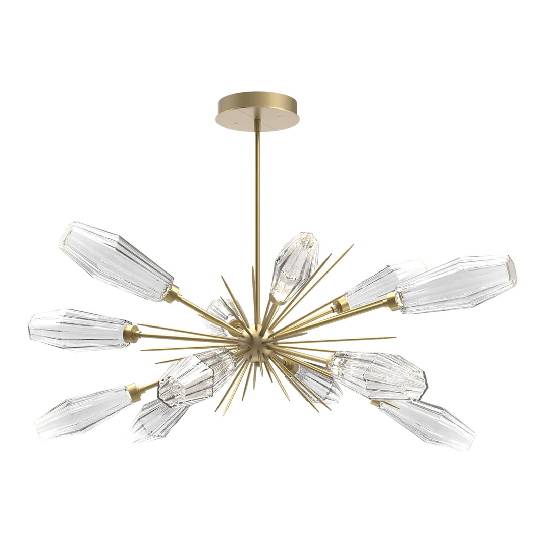 Aalto Oval Starburst Chandelier by Hammerton Studio in Gilded Brass