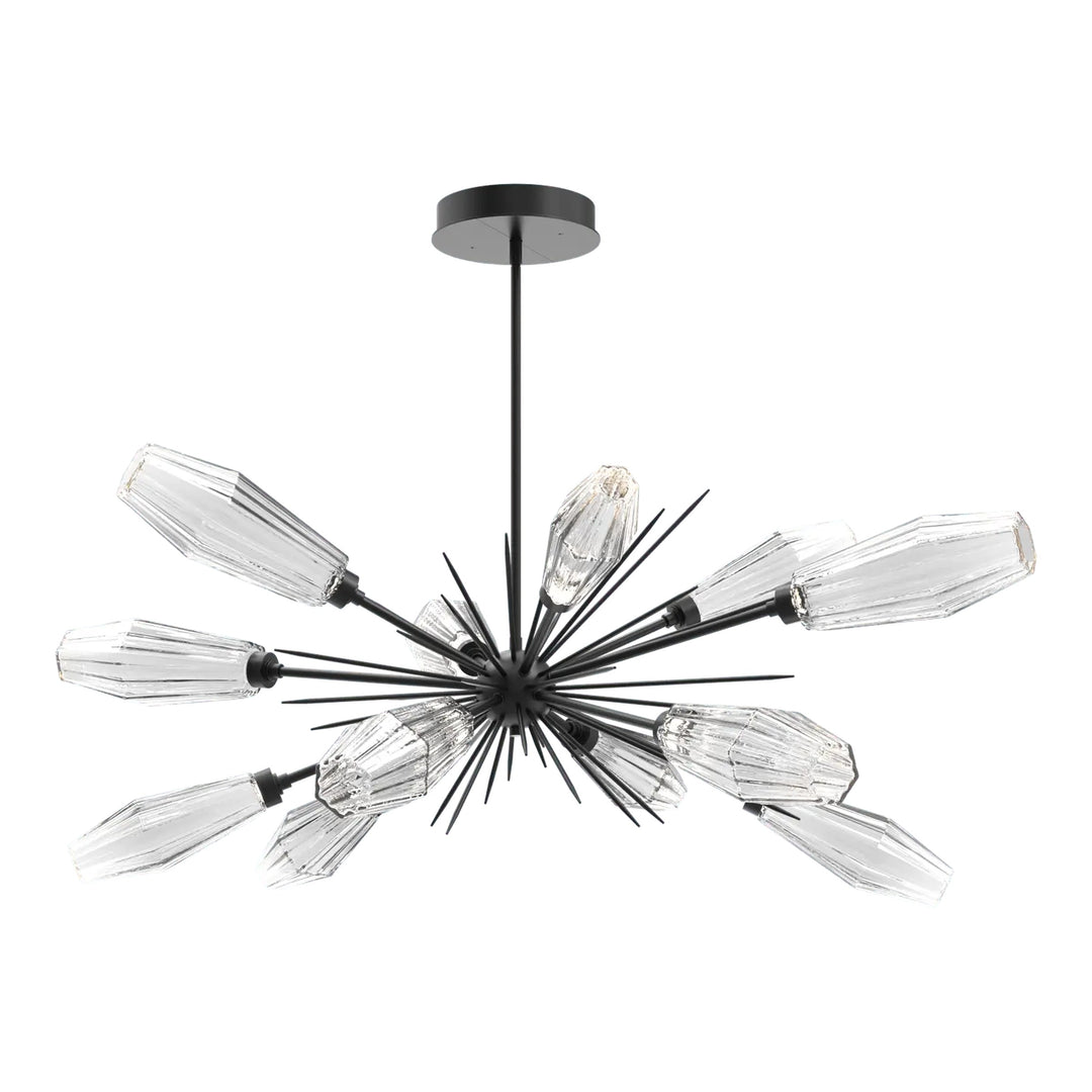 Aalto Oval Starburst Chandelier by Hammerton Studio in Matte Black