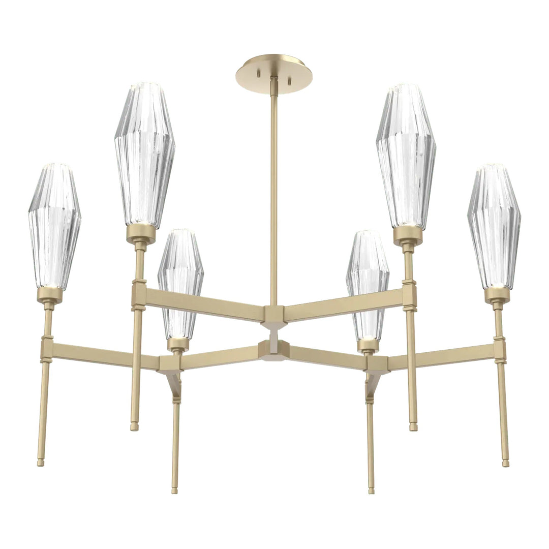 Aalto Round Belvedere Chandelier by Hammerton Studio – Single Tier in Gilded Brass