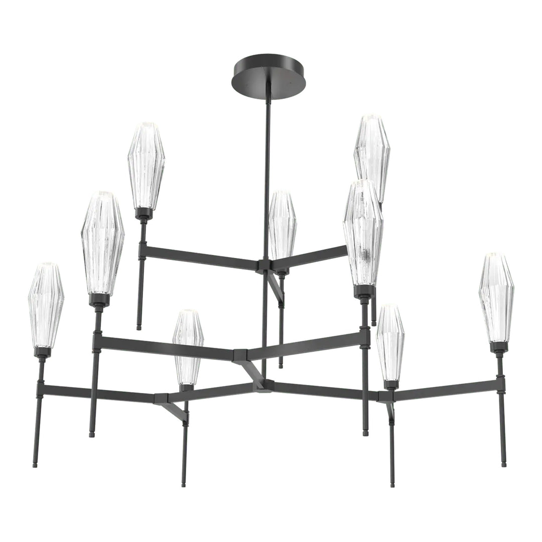 Aalto Round Belvedere Chandelier by Hammerton Studio – Two-Tier in Matte Black