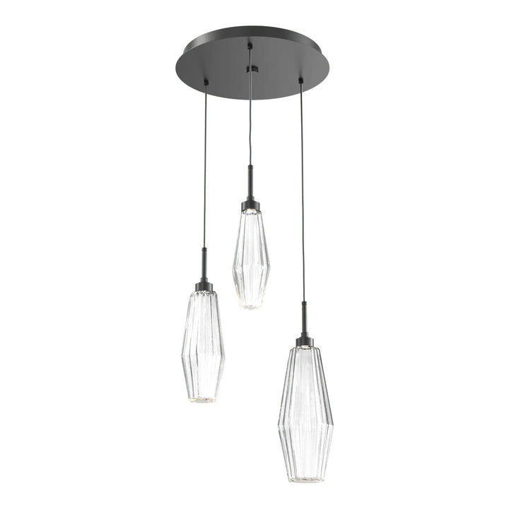 Aalto Round Pendant Chandelier by Hammerton Studio – 3 Lights in Matte Black on adjustable cord
