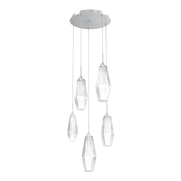 Aalto Round Pendant Chandelier by Hammerton Studio – 5 Lights in Classic Silver on adjustable cord