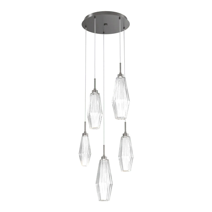 Aalto Round Pendant Chandelier by Hammerton Studio – 5 Lights in Graphite on adjustable cord