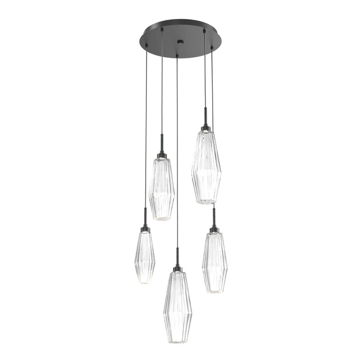 Aalto Round Pendant Chandelier by Hammerton Studio – 5 Lights in Matte Black on adjustable cord