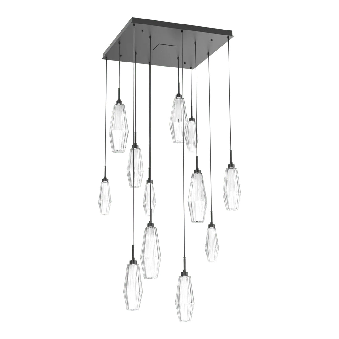 Aalto Square Pendant Chandelier by Hammerton Studio – 12 Lights in Matte Black
