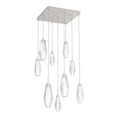 Aalto Square Pendant Chandelier by Hammerton Studio – 9 Lights in Beige Silver