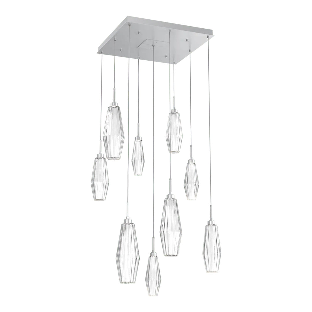 Aalto Square Pendant Chandelier by Hammerton Studio – 9 Lights in Classic Silver