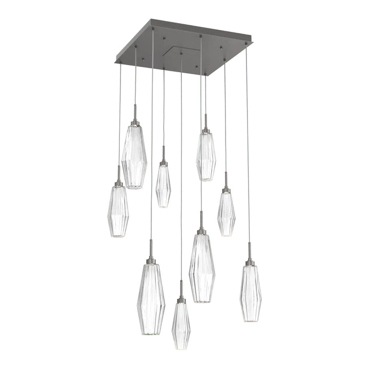 Aalto Square Pendant Chandelier by Hammerton Studio – 9 Lights in Graphite