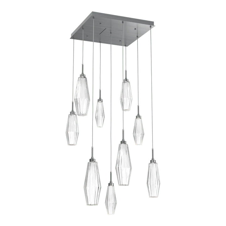 Aalto Square Pendant Chandelier by Hammerton Studio – 9 Lights in Gunmetal