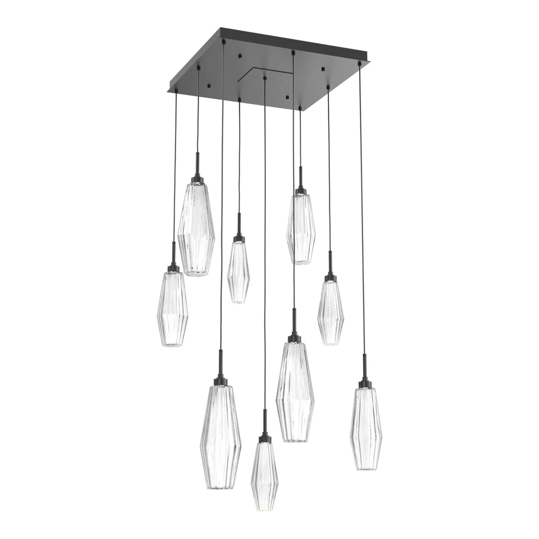 Aalto Square Pendant Chandelier by Hammerton Studio – 9 Lights in Matte Black