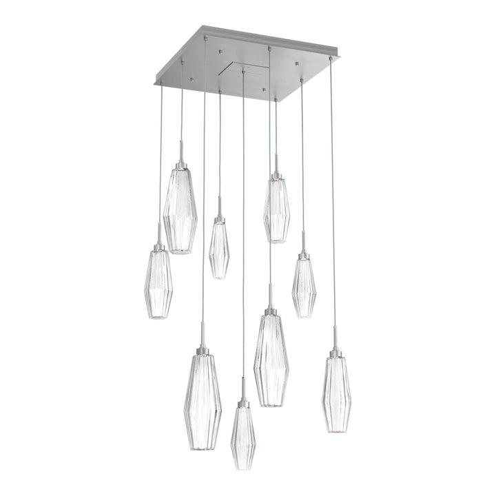 Aalto Square Pendant Chandelier by Hammerton Studio – 9 Lights in Satin Nickel