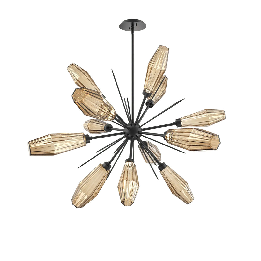 Aalto Starburst Chandelier by Hammerton Studio – Medium in Matte Black with Bronze glass