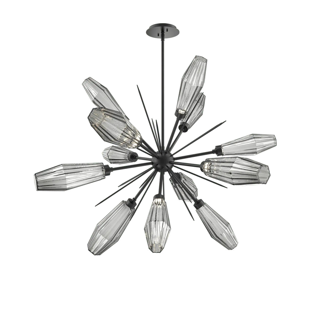 Aalto Starburst Chandelier by Hammerton Studio – Medium in Matte Black with Smoke glass