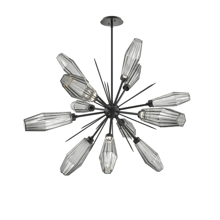 Aalto Starburst Chandelier by Hammerton Studio – Medium in Matte Black with Smoke glass