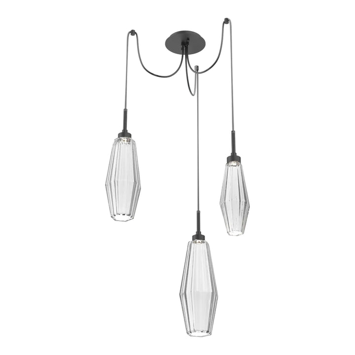 Aalto Swag Chandelier by Hammerton Studio – 3 Lights in Matte Black on adjustable cord