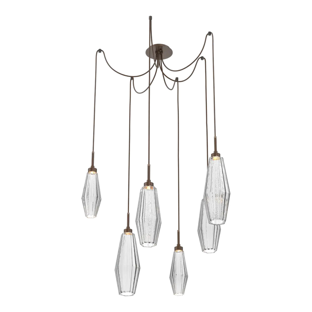 Aalto Swag Chandelier by Hammerton Studio – 6 Lights in Burnished Bronze on adjustable cord