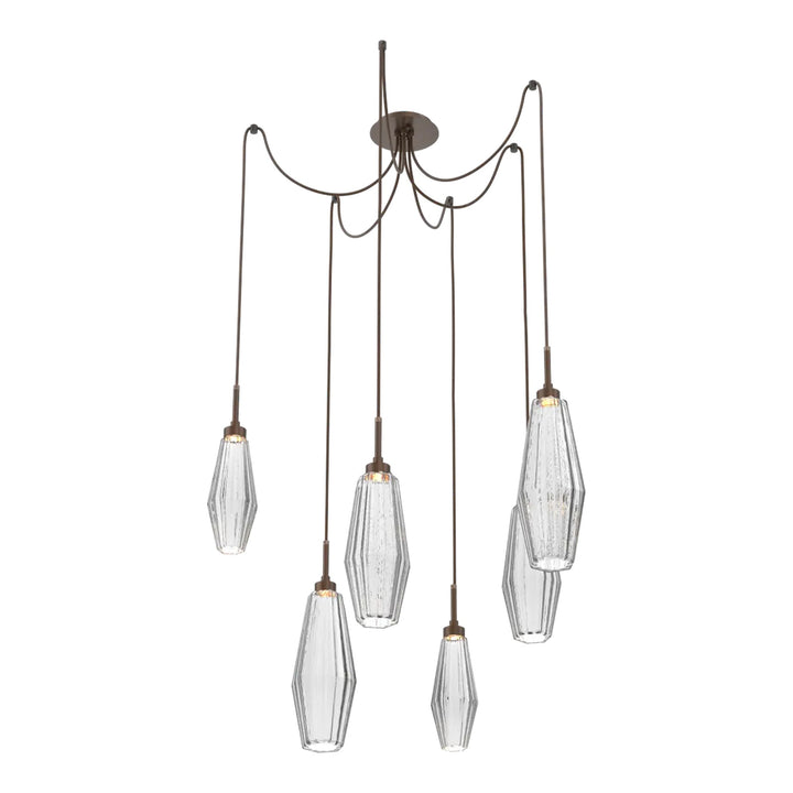 Aalto Swag Chandelier by Hammerton Studio – 6 Lights in Burnished Bronze on adjustable cord