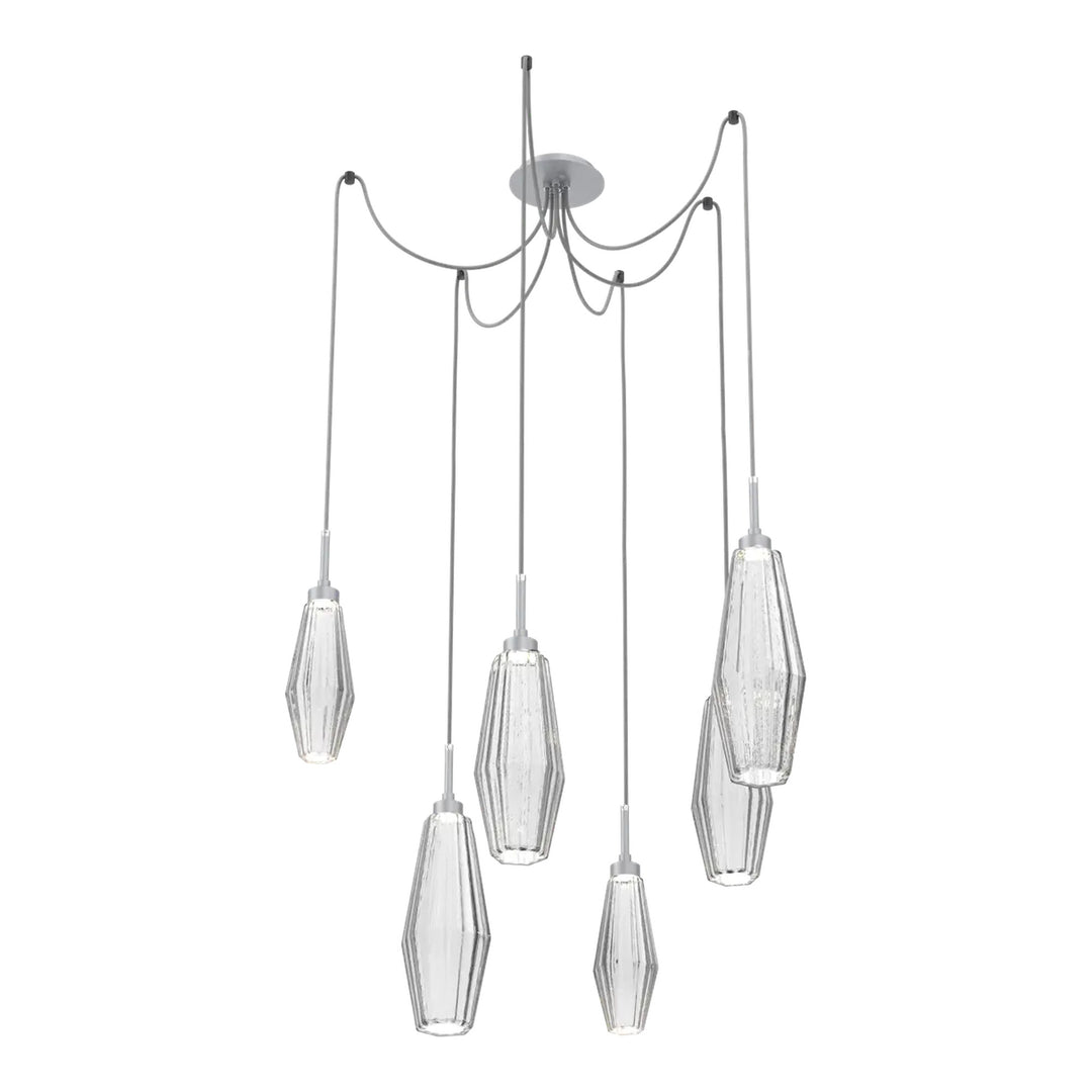 Aalto Swag Chandelier by Hammerton Studio – 6 Lights in Classic Silver on adjustable cord