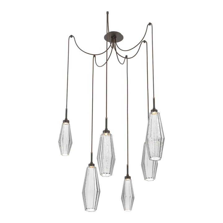 Aalto Swag Chandelier by Hammerton Studio – 6 Lights in Flat Bronze on adjustable cord