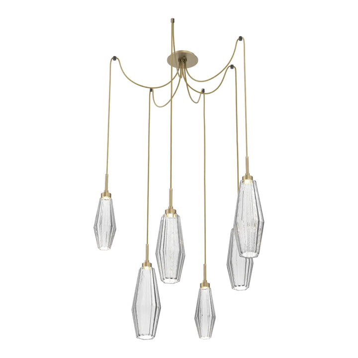 Aalto Swag Chandelier by Hammerton Studio – 6 Lights in Gilded Brass on adjustable cord
