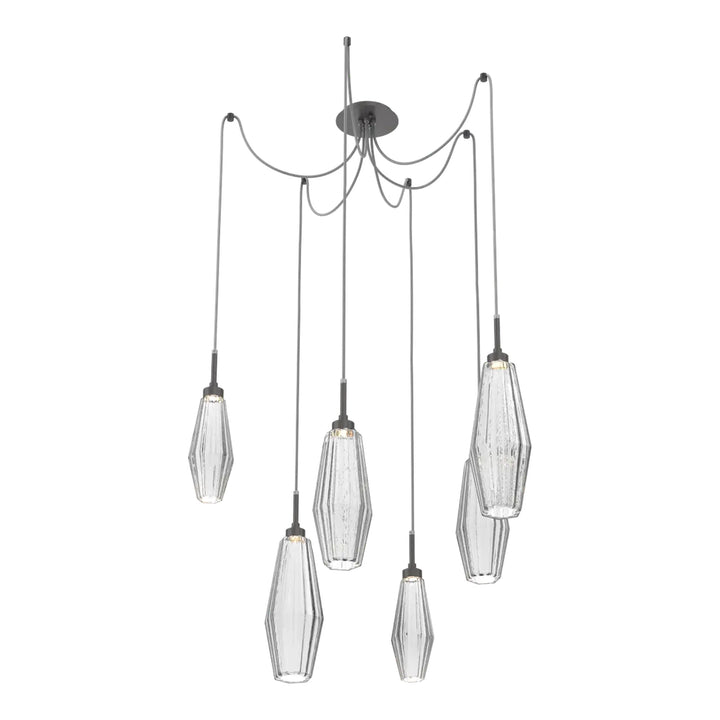 Aalto Swag Chandelier by Hammerton Studio – 6 Lights in Graphite on adjustable cord