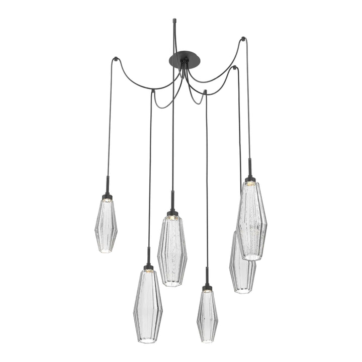 Aalto Swag Chandelier by Hammerton Studio – 6 Lights in Matte Black on adjustable cord