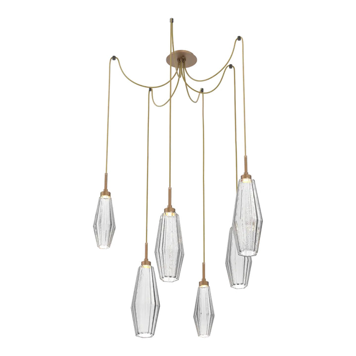 Aalto Swag Chandelier by Hammerton Studio – 6 Lights in Novel Brass on adjustable cord