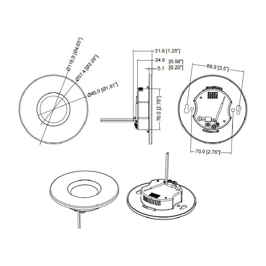 Snug 4 Recessed LED Surface Mount - 5CCT by Studio M Lighting – line drawing