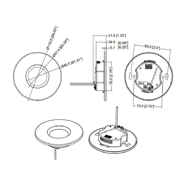 Snug 4 Recessed LED Surface Mount - 5CCT by Studio M Lighting – line drawing