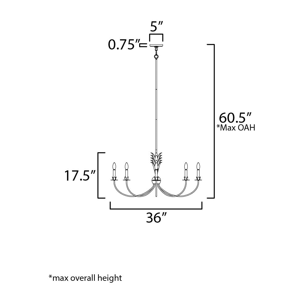Paloma 8-Light Chandelier by Studio M Lighting – line drawing