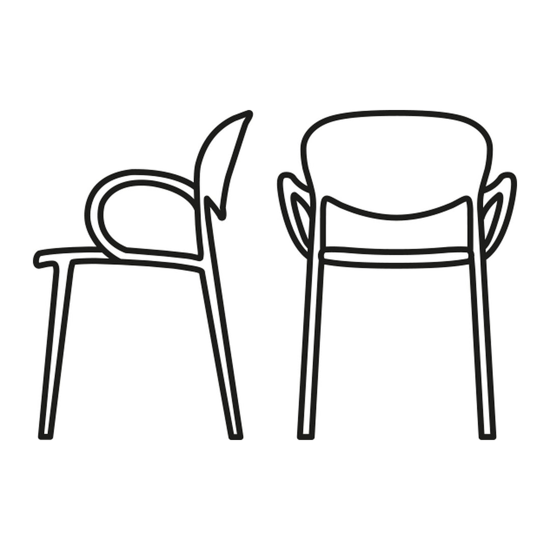 Abby Dining Armchair by Connubia line drawing