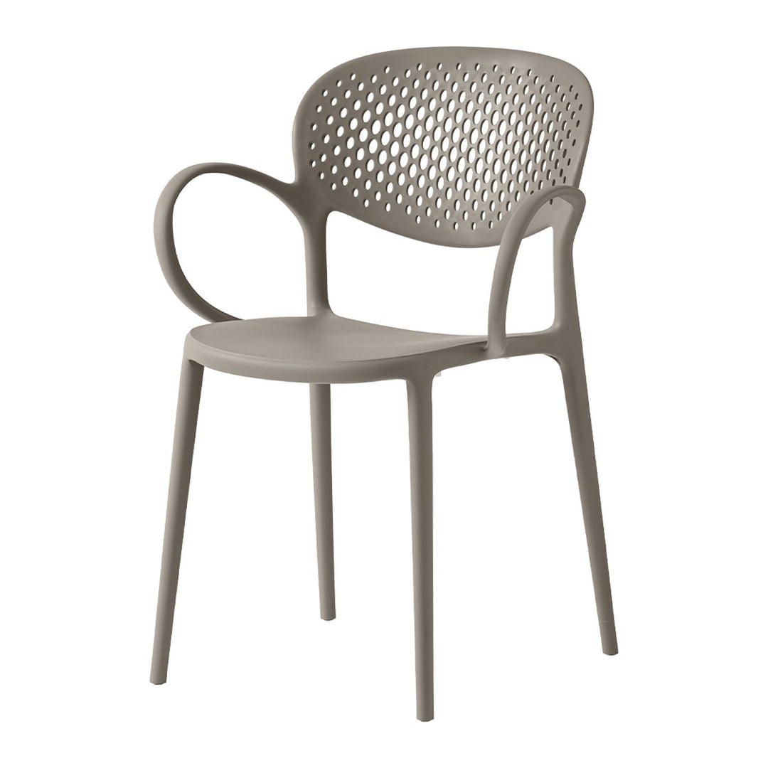 Abby Perforated Dining Armchair by Connubia, white background