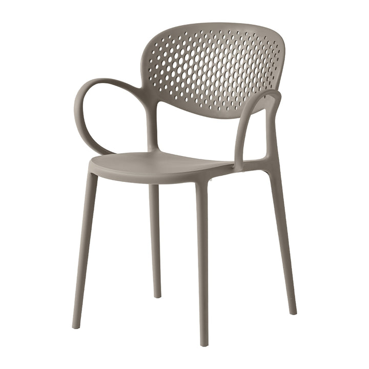 Abby Perforated Dining Armchair by Connubia, white background