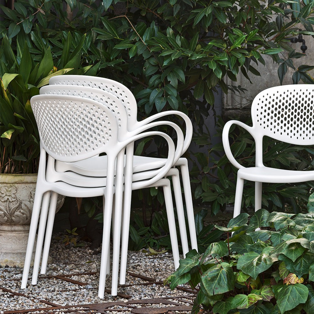 Abby Perforated Dining Armchair by Connubia detail view